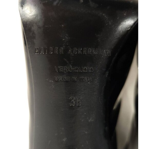 Haider Ackermann Patent Leather Ankle Boots Size 38 US 7 Black Heels $1175 - Picture 7 of 8